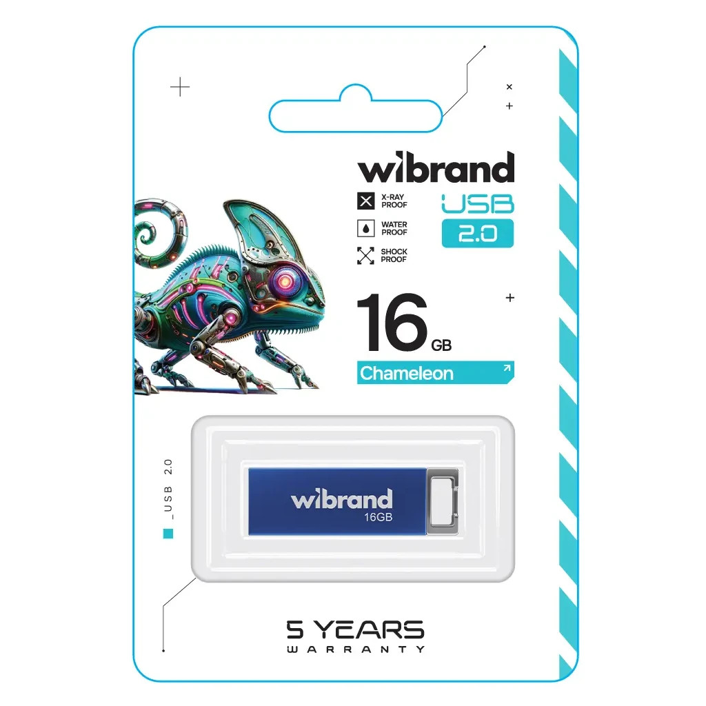 USB флеш накопичувач Wibrand 16GB Chameleon Blue USB 2.0 (WI2.0/CH16U6U) - зображення 2
