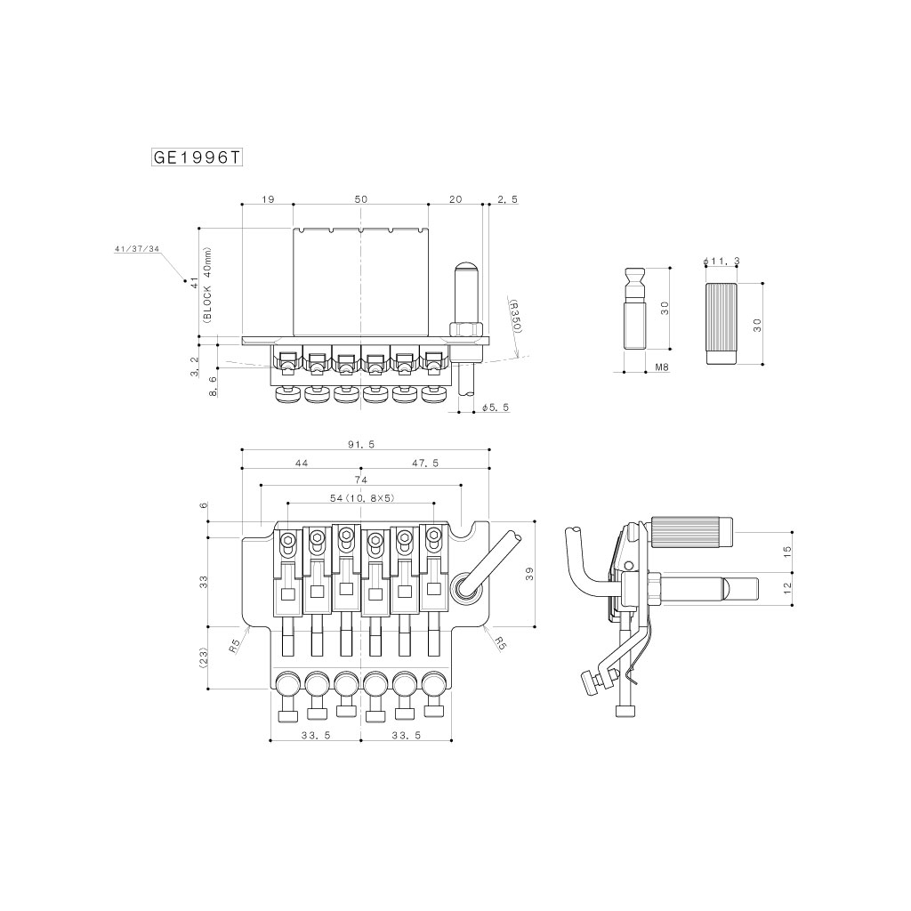Бридж для гітари Gotoh GE1996T(40) GG - зображення 5