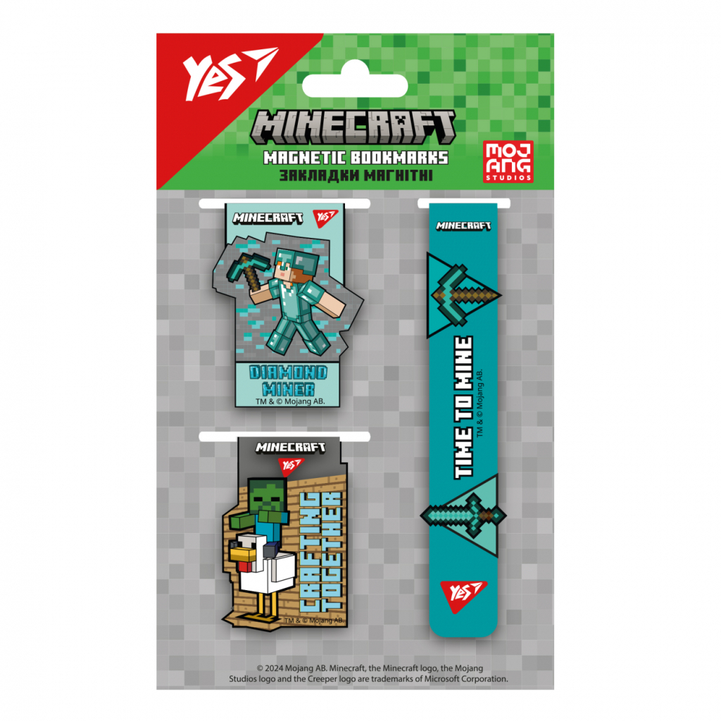 Закладки для книг Yes магнітні Minecraft 3 шт (708346) - зображення 2