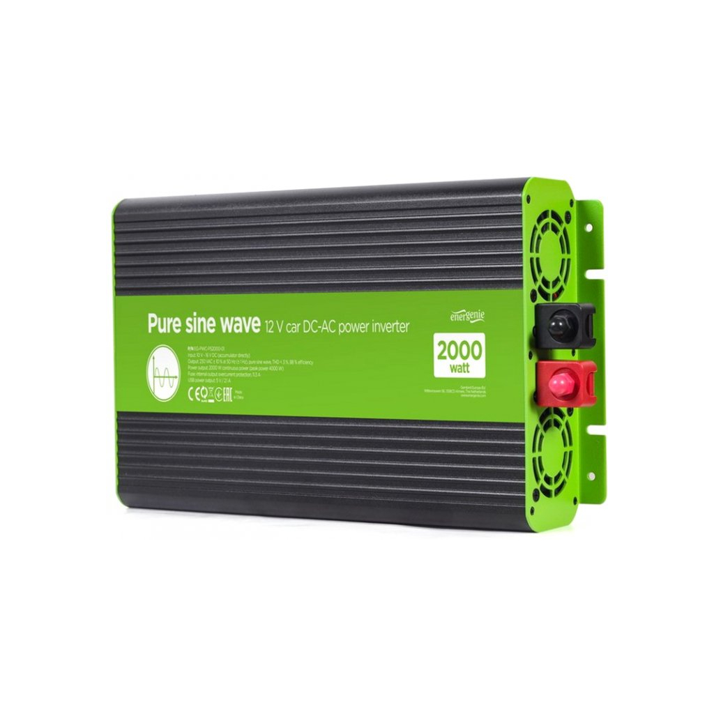 Автомобільний інвертор EnerGenie 12V/230V 2000W (4000W peak power) чиста синусоїда (EG-PWC-PS2000-01) - зображення 1