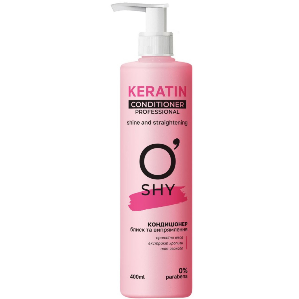 Кондиціонер для волосся O'Shy Keratin Блиск та випрямлення 400 мл (4820263233894) - зображення 1