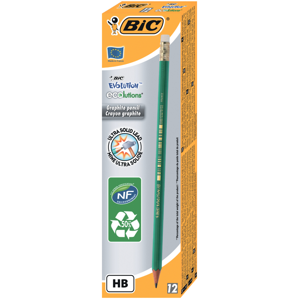 Олівець графітний Bic Evolution HB з гумкою (bc8803323) - зображення 2