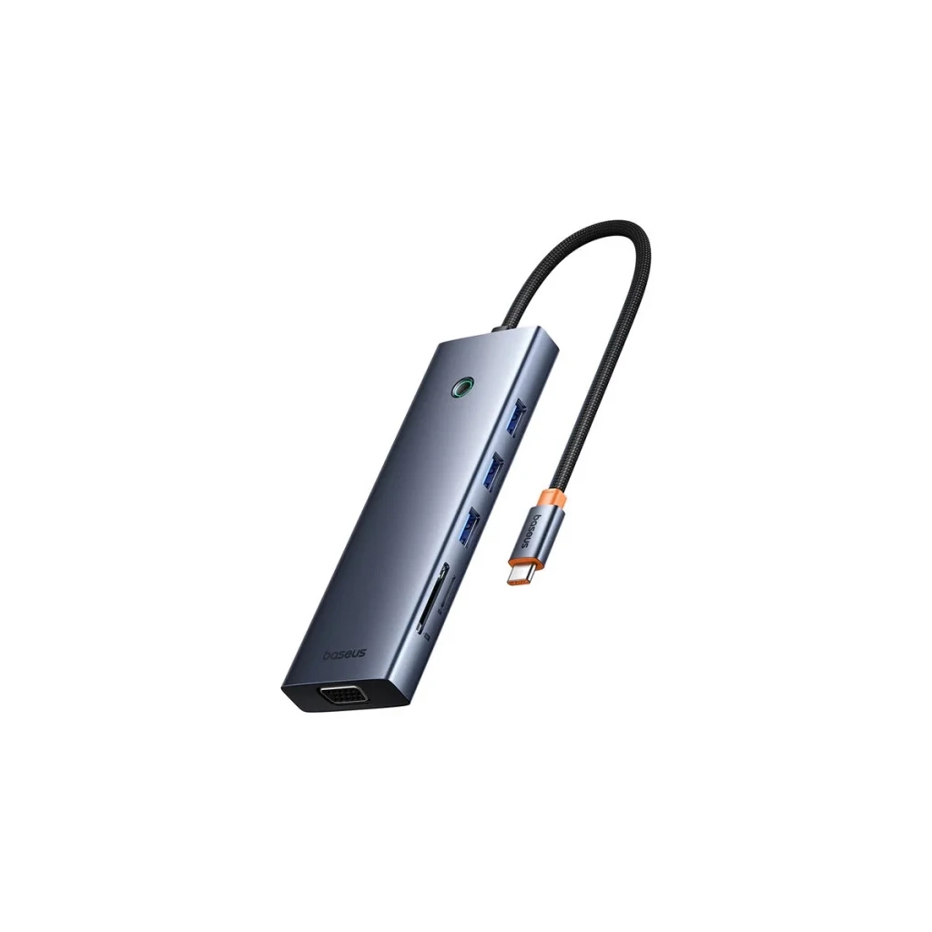 Концентратор Baseus USB-C 10-in-1 HDMI 4K60Hz + VGA + 3xUSB 3.0 + PD + RJ45 1000Mbps + SD/TF + 3.5mm gray (B0005280C811-00) - зображення 1