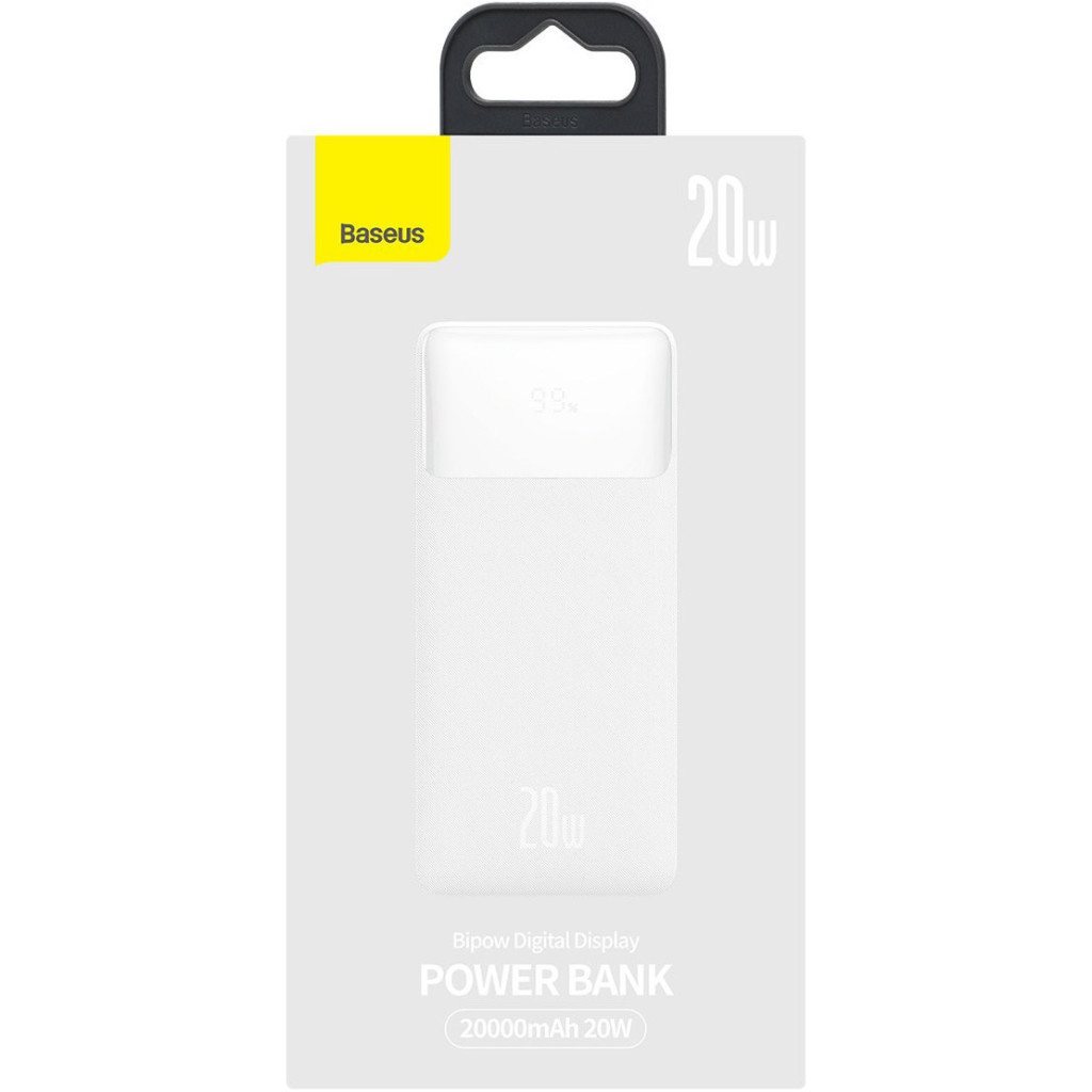 Батарея універсальна Baseus Bipow 20000mAh 20W white (PPBD050302) - зображення 6