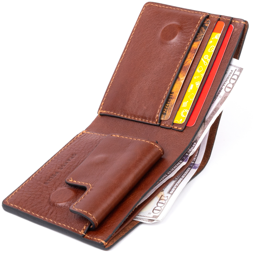 Портмоне Grande Pelle У гладкій шкірі Коричневе (11308) - изображение 3