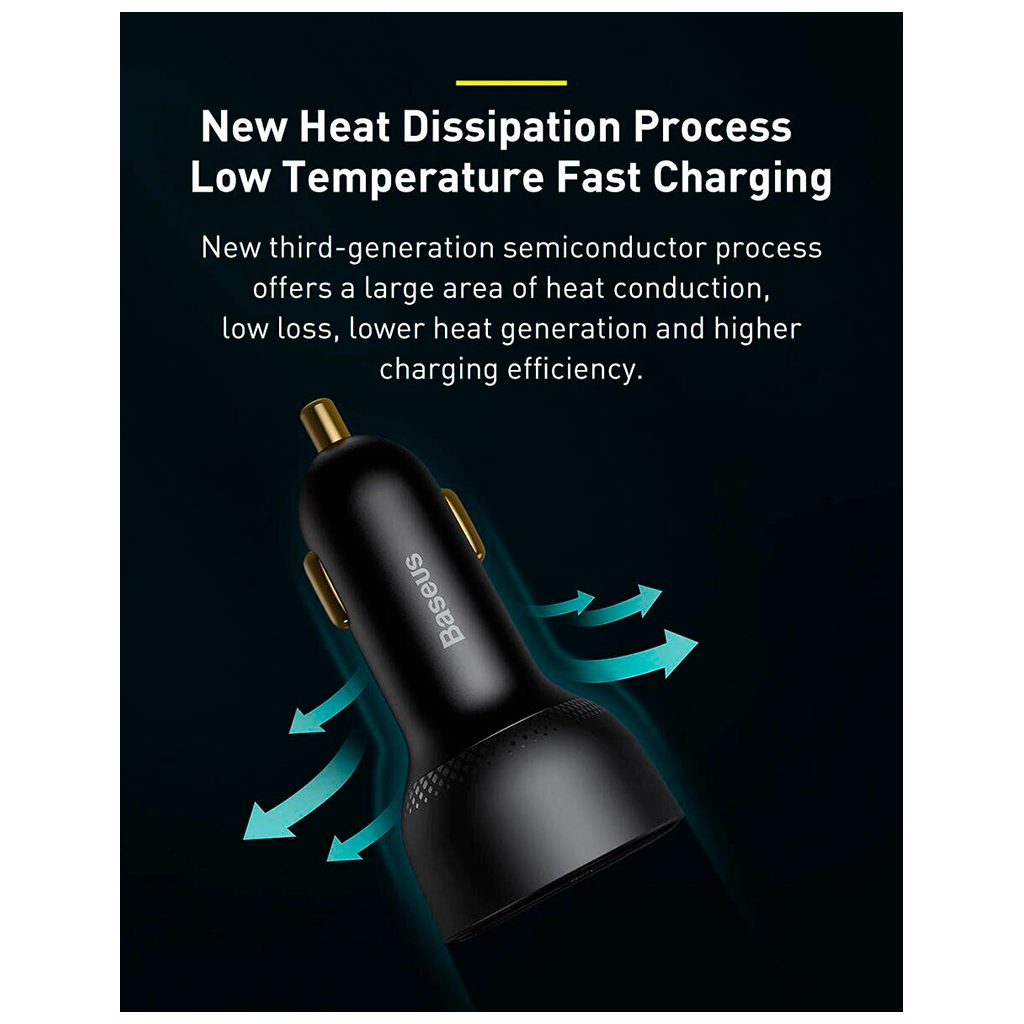 Зарядний пристрій Baseus Superme Digital Display PPS Dual Quick Charger Car Charger black (TZCCZX-01) - изображение 11