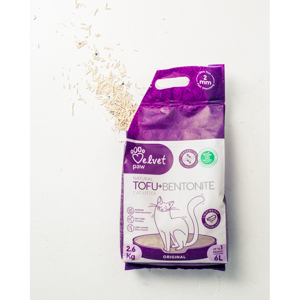 Наповнювач для туалету Velvet Paw TOFU з бентонітом, оригінальний (2 мм) 2.6 кг (TOF70021) - изображение 3