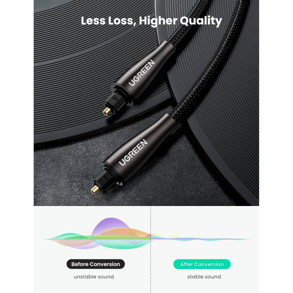 Кабель мультимедійний Optical Toslink 3.0m AV108 black Ugreen (10541) - picture 3