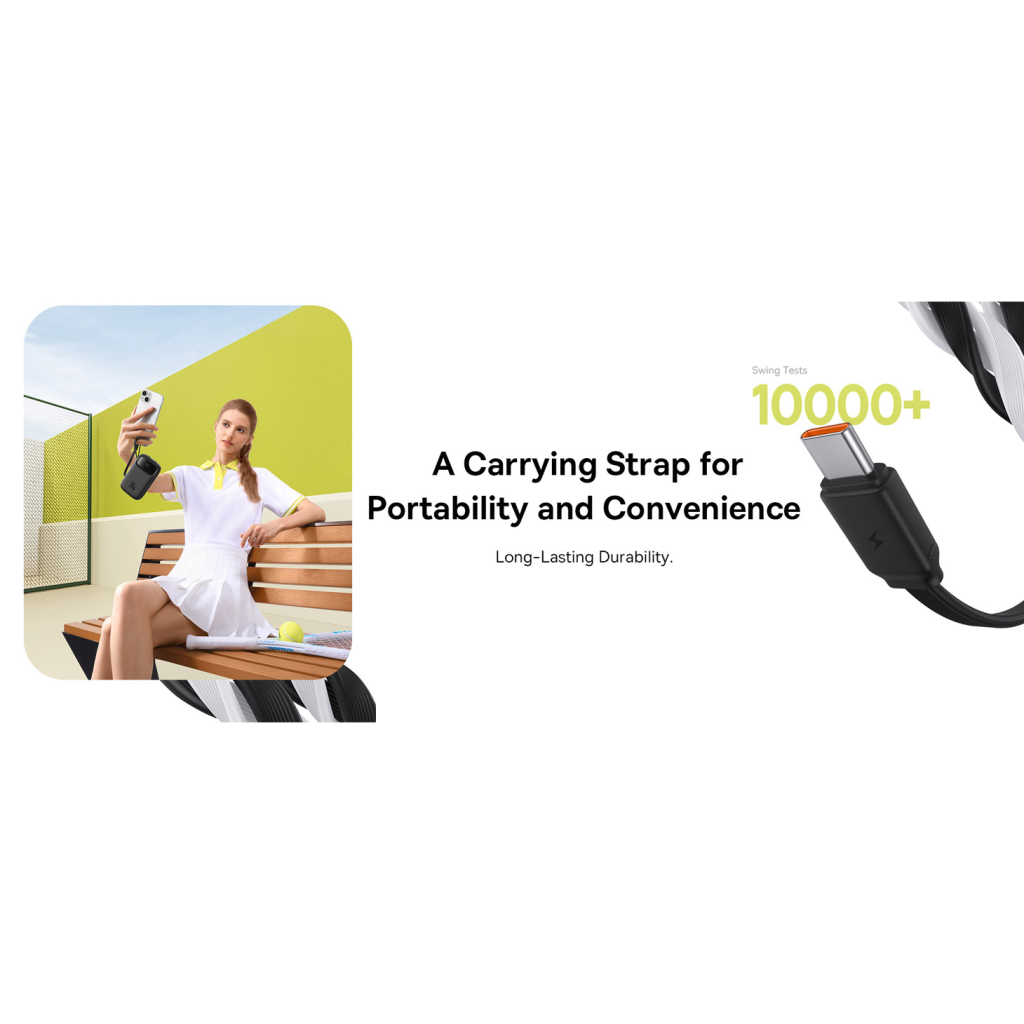 Батарея універсальна Baseus QPow2 20000mAh 30W, with 2*Type-C Cable, White (P10055009213-00) - зображення 11