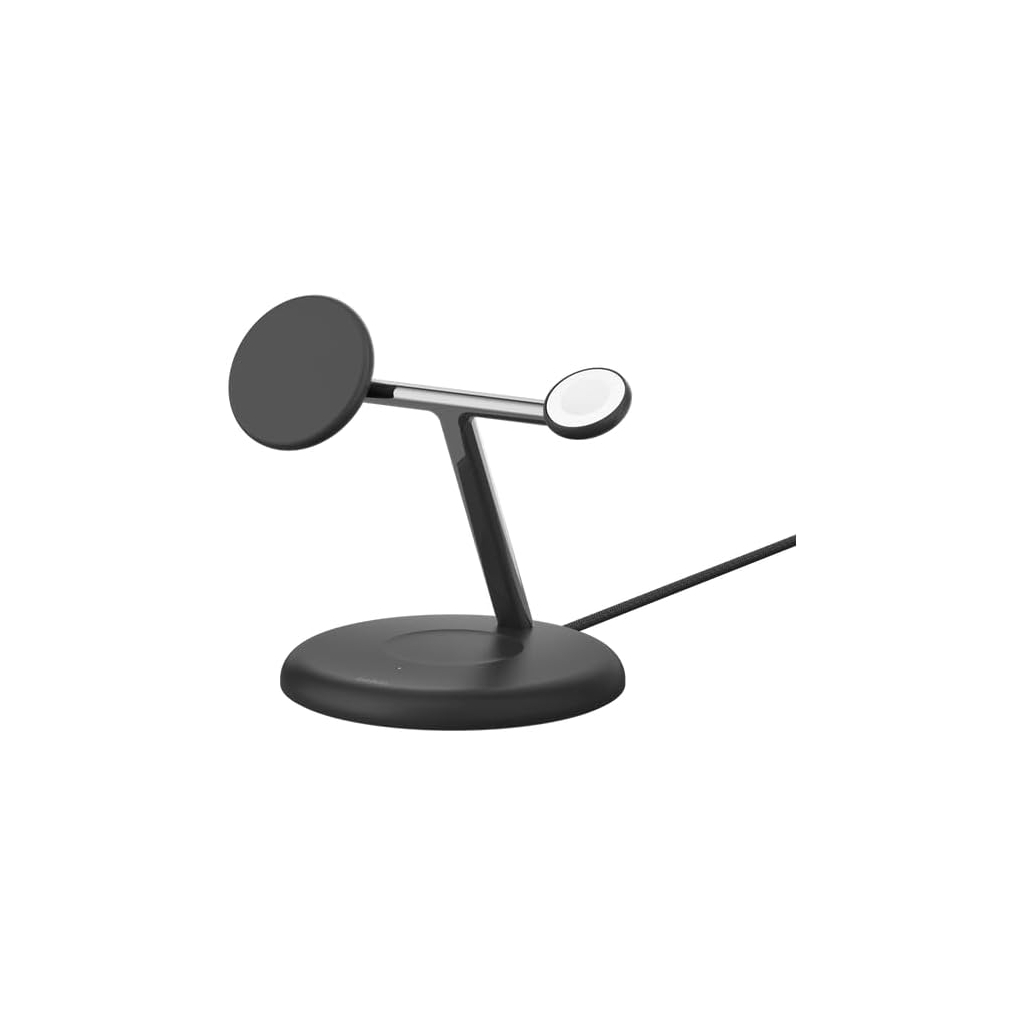 Зарядний пристрій Belkin 3in1 Magnetic Adjustable Pad Qi2 15W Black (WIZ023VFBK) - зображення 1