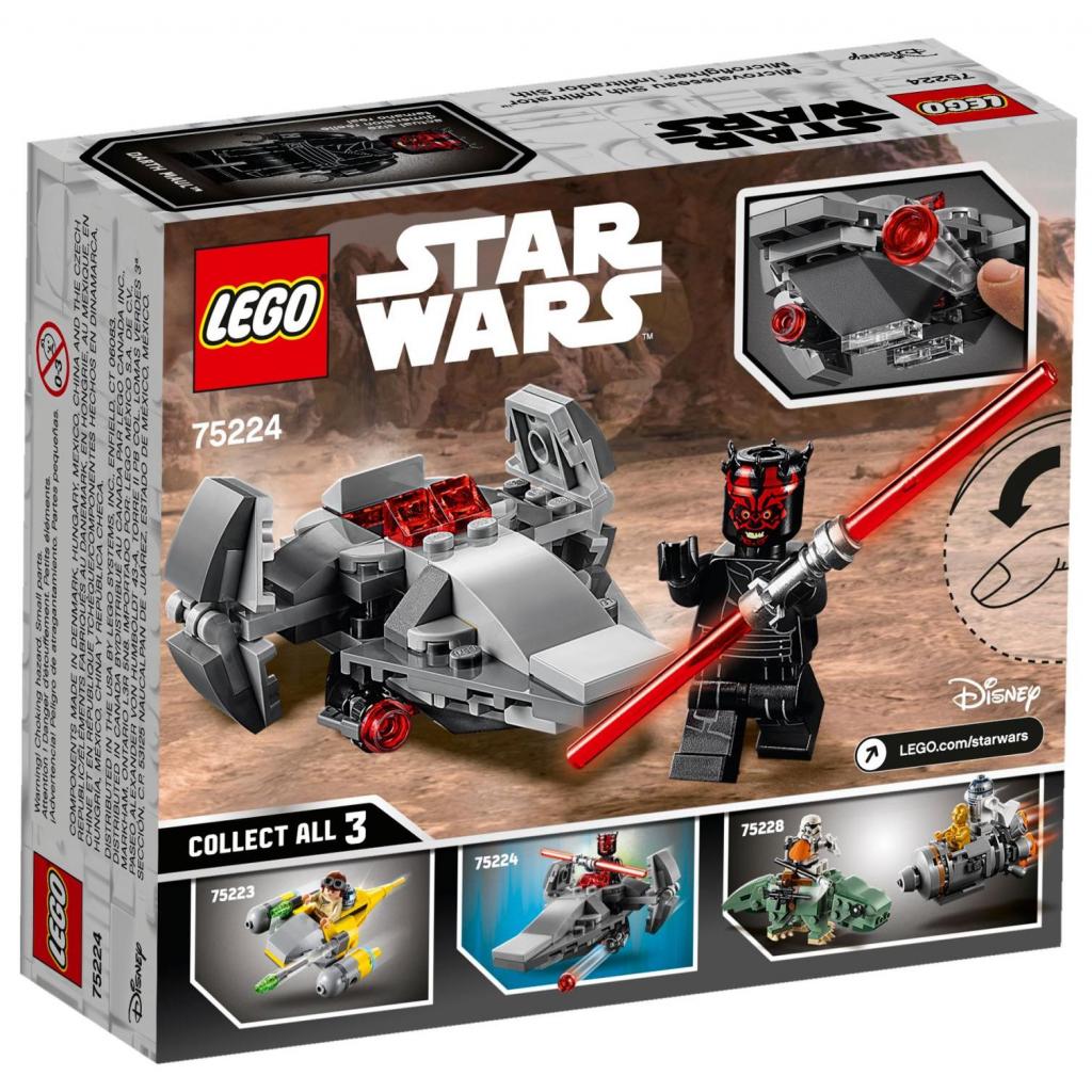 Конструктор LEGO Star Wars Мікрофайтери: Корабель-розвідник ситхів 92 деталі (75224) - зображення 7
