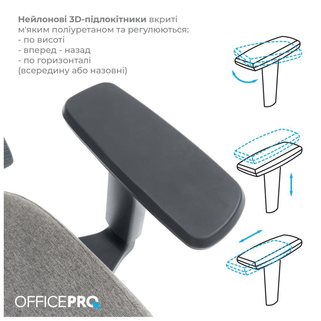 Офісне крісло OfficePro Elegant OC600-B-DG-DG (OC600-B-DG-DG) - зображення 6