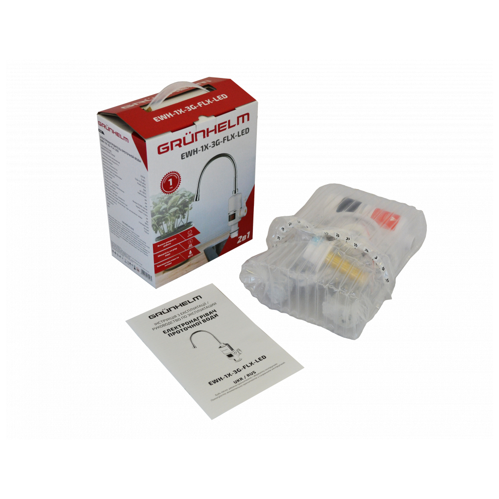 Проточний водонагрівач Grunhelm EWH-1X-3G-FLX-LED - зображення 6