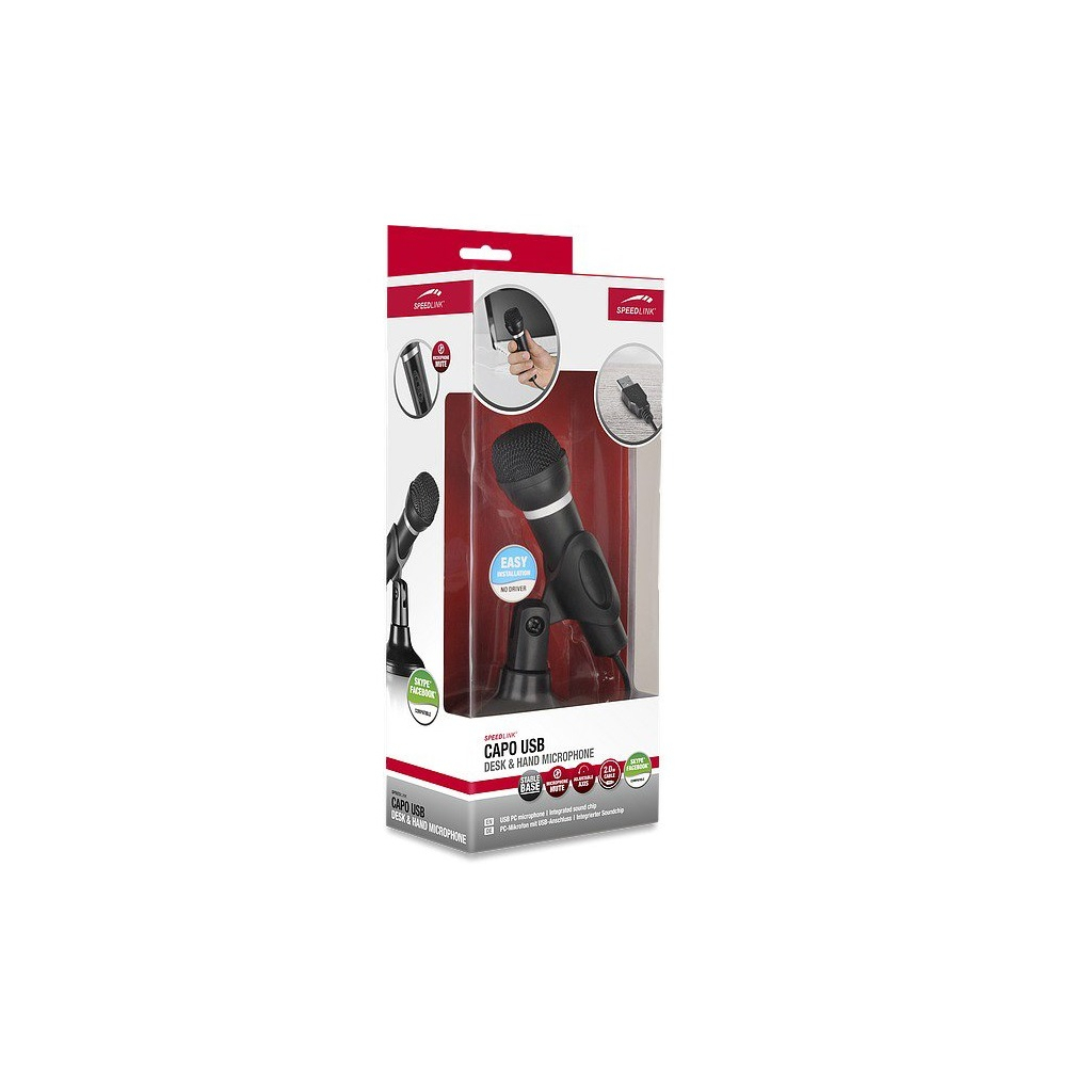 Мікрофон Speedlink Capo USB Desk and Hand Microphone Black (SL-800002-BK) - зображення 4