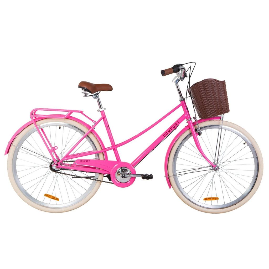Велосипед Дорожник 28" COMFORT FEMALE PH рама-19,5" 2019 персик, багажник + кошик (OPS-D-28-127) - зображення 1