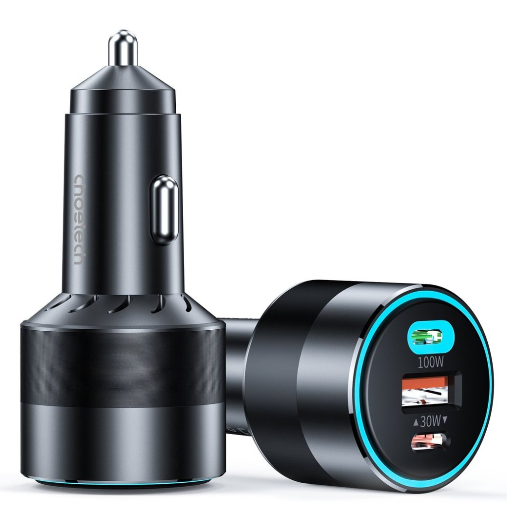 Зарядний пристрій Choetech car 2хUSB-C+USB-A 130W QC3.0/PD/PPS black (TC0011-BK) - зображення 4