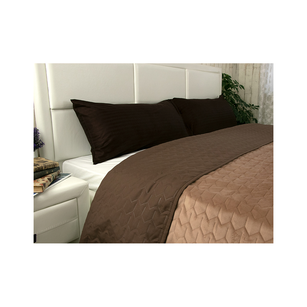 Подушка Руно Силіконова Spanish Style 40х80 см з сатиновою коричневою наволочкою (307Spanish style_brown) - зображення 6