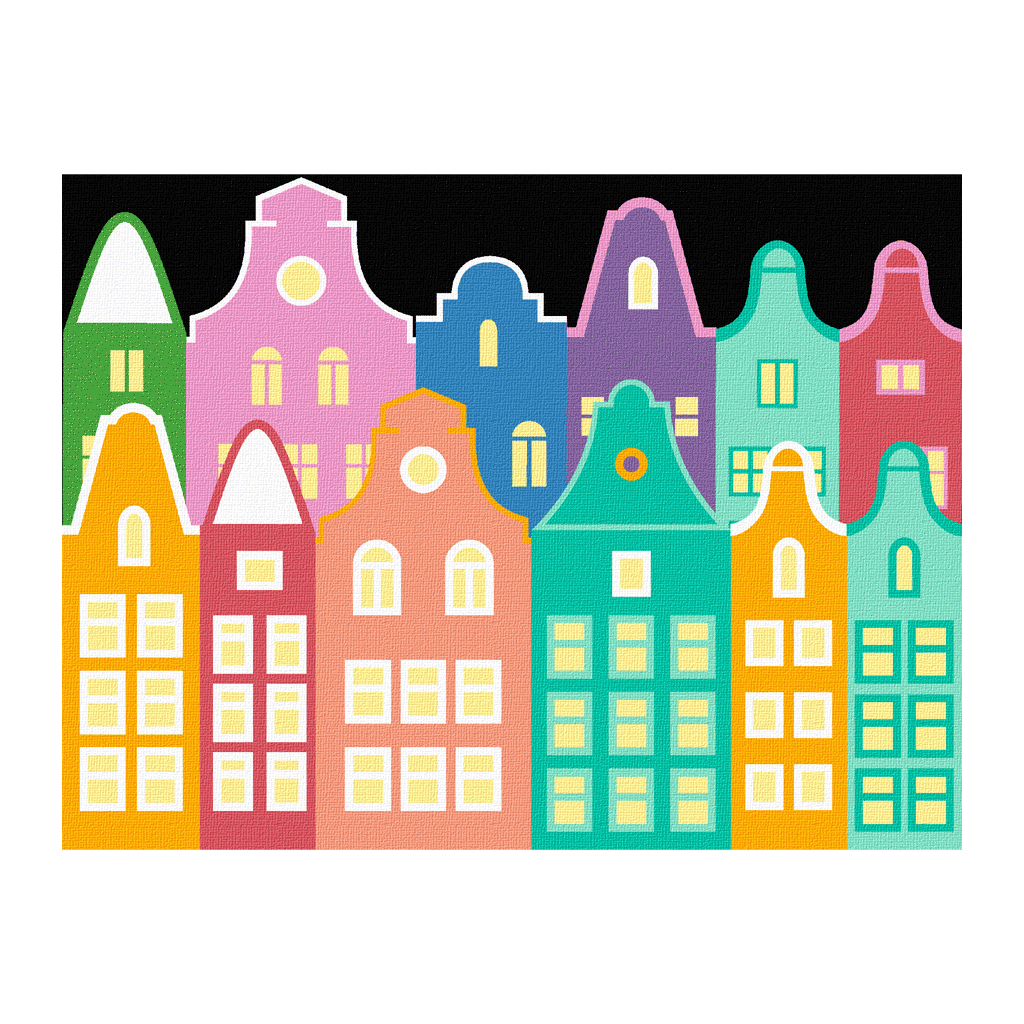 Картина по номерам Rosa Star Яскраві будиночки 15х20 см з мольбертом (4823098540526) - зображення 1
