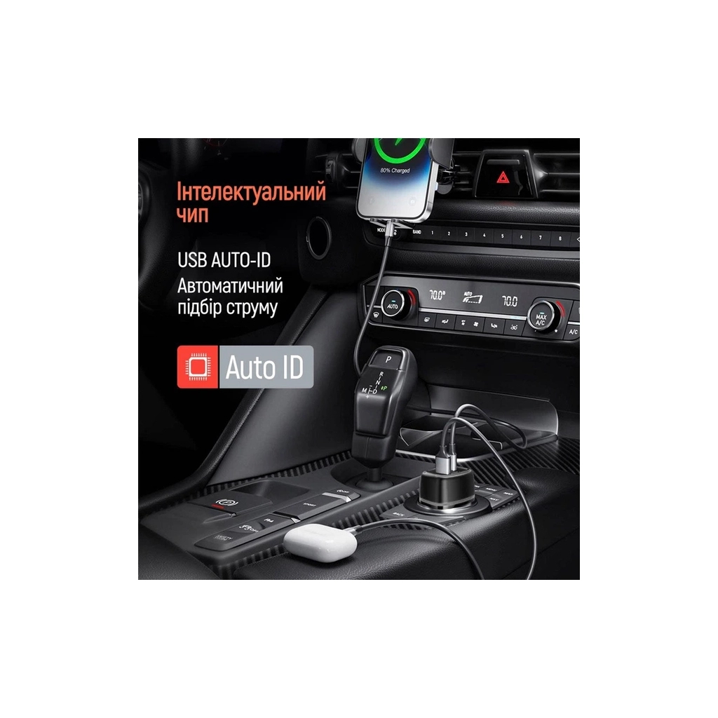 Зарядний пристрій ColorWay USB-C PD45W + USB QC3.0 car adapter (CW-CHA067PD-BK) - изображение 10