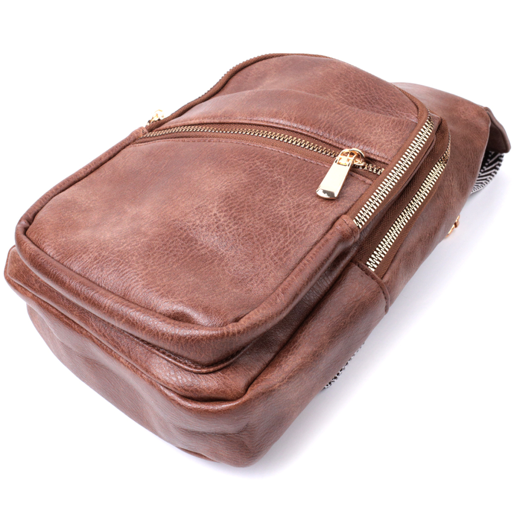 Сумка Vintage З однією лямкою через плече з екошкіри Коричнева (22760) - зображення 6