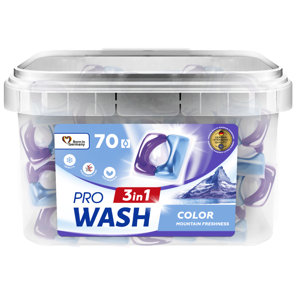 Капсули для прання Pro Wash Color Гірська свіжість 70 шт. (4823128004981) - зображення 1