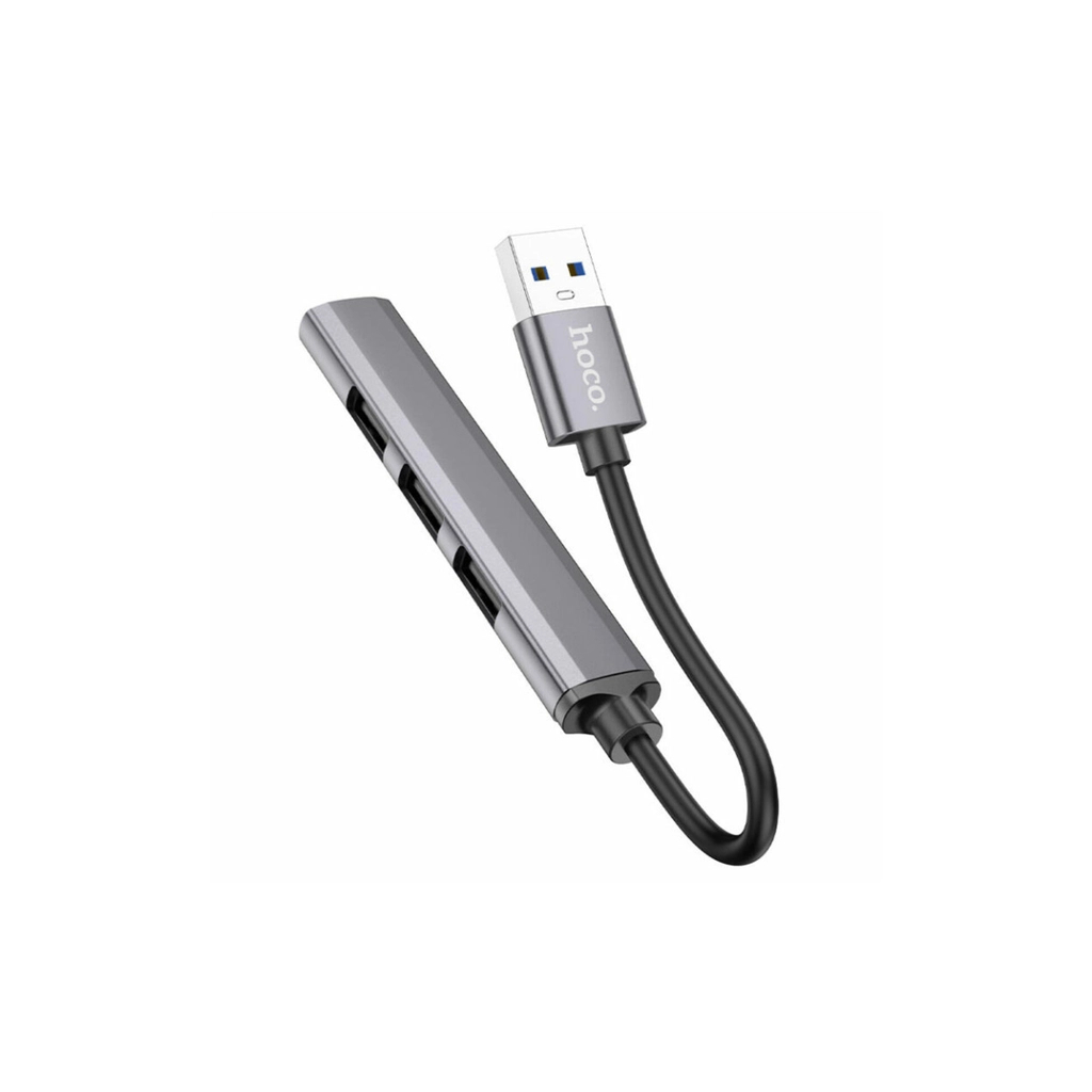 Концентратор HOCO USB to USB 3.0 + 3xUSB 2.0 metal gray (6931474765468) - зображення 3