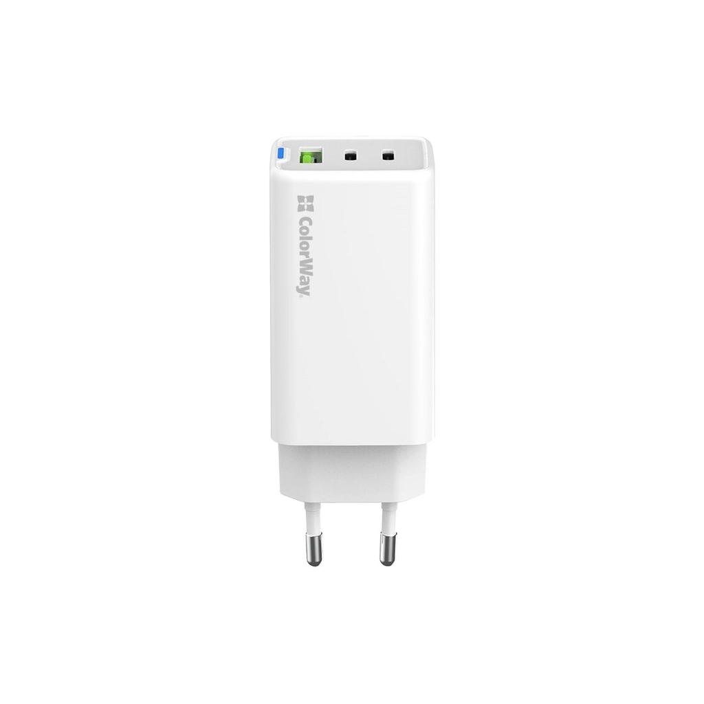 Зарядний пристрій ColorWay GaN Mini 65W PD Port PPS USB (USB-2C1A) white (CW-CHS058PD-WT) - изображение 2
