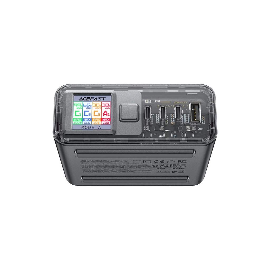 Зарядний пристрій Acefast 4xUSB 218W (3xUSB-C + USB-A) Gan Z4 Fast Charger (6974316282587) - зображення 8