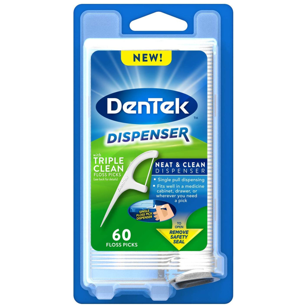 Флос-зубочистки DenTek з диспенсером Потрійне очищення 60 шт. (047701000465) - изображение 1