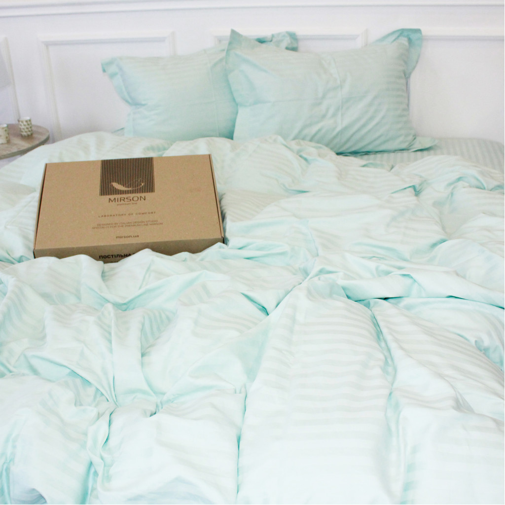 Постільна білизна MirSon Satin Stripe 30-0013 Azure 110х140 дитяча (2200005246221) - зображення 2