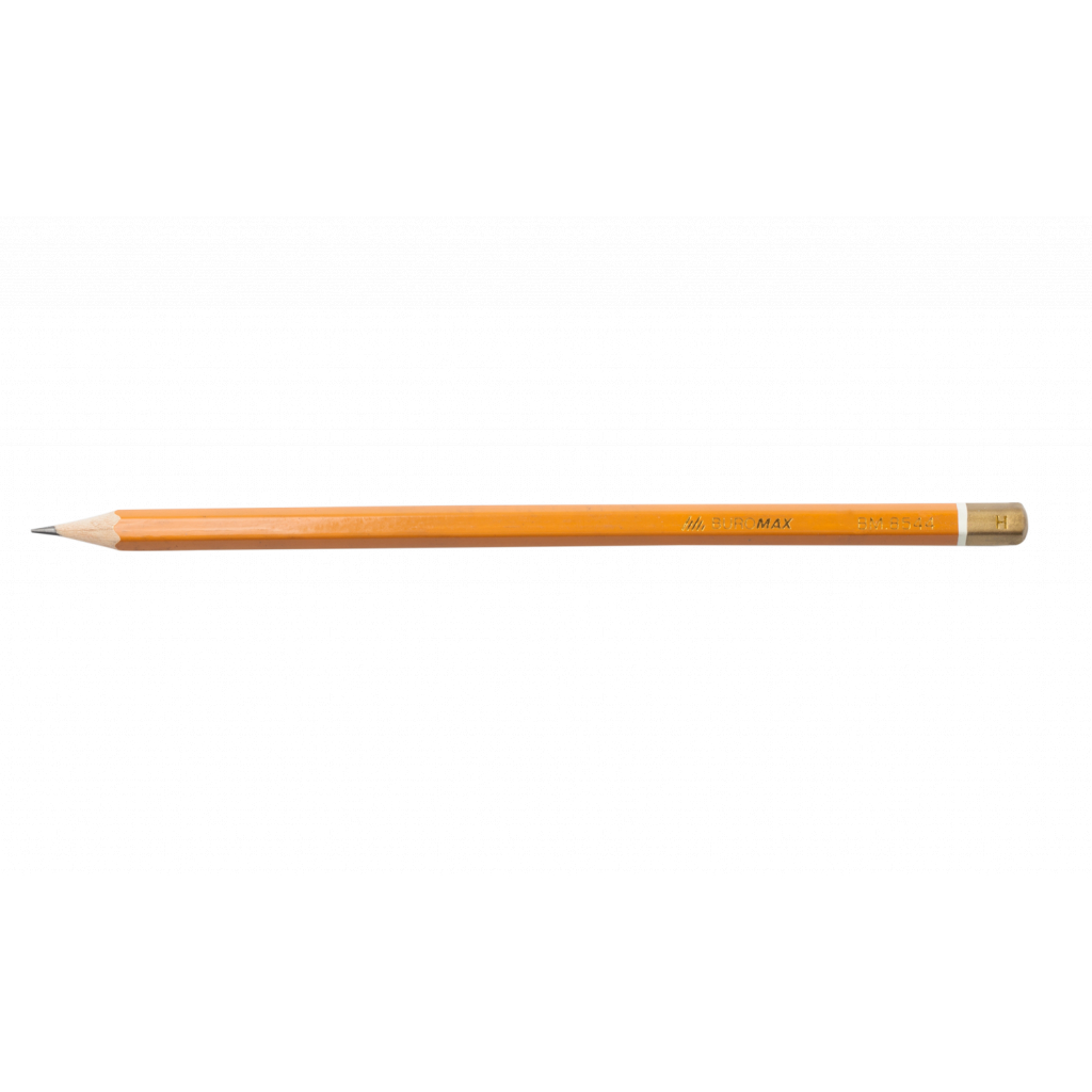 Олівець графітний Buromax Professional H без гумки Жовтий (BM.8544-12) - зображення 1