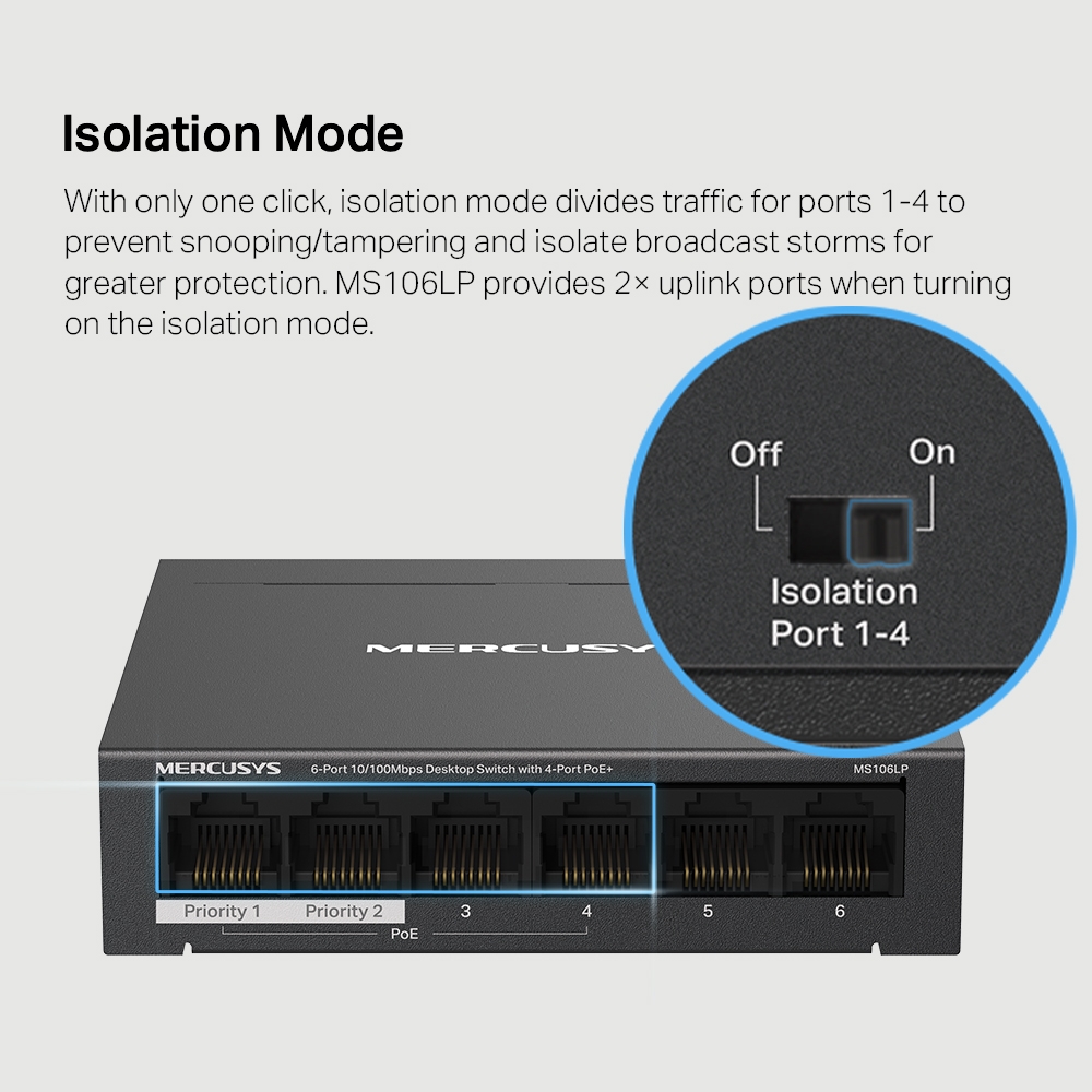 Комутатор Mercusys MS106LP  - зображення 8