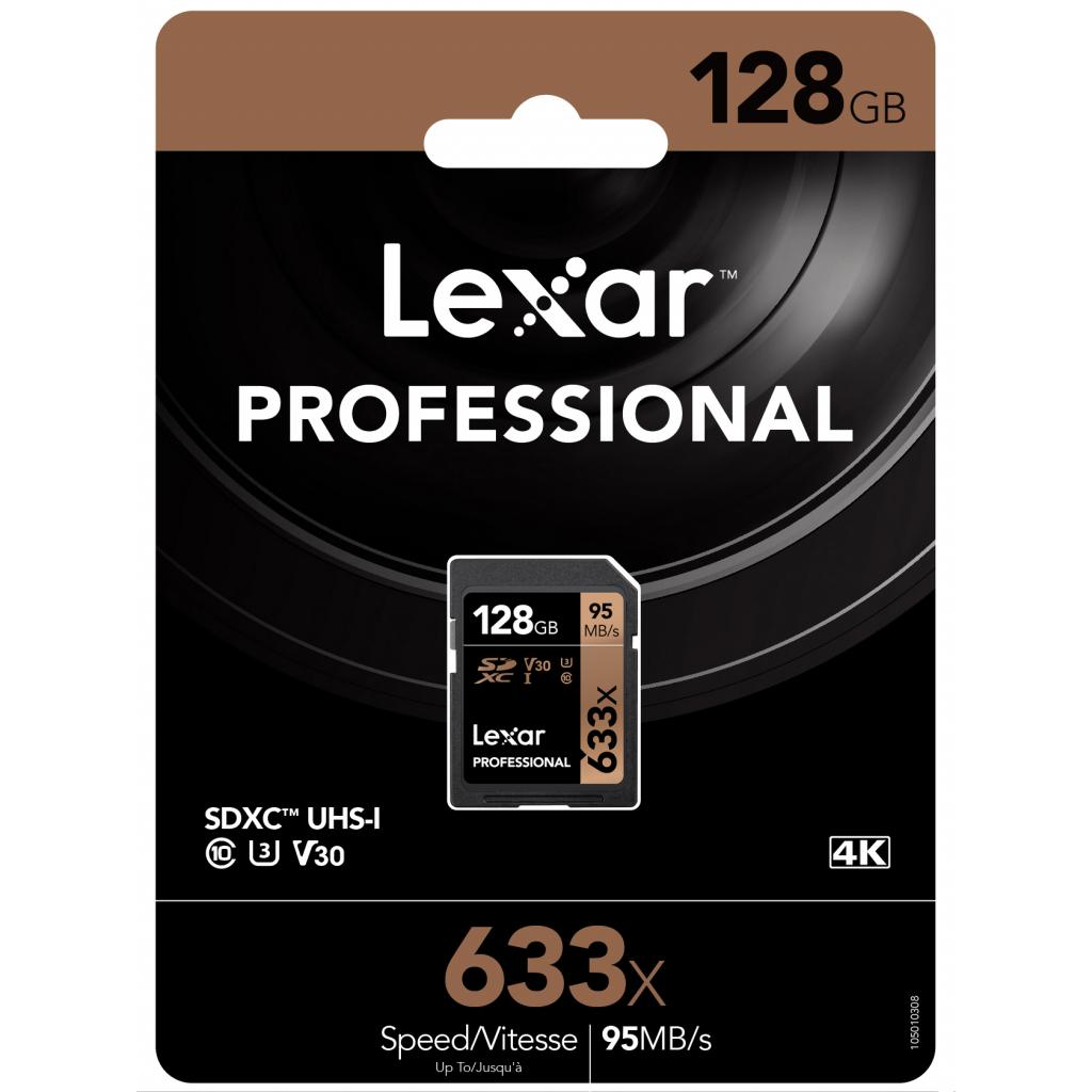 Карта пам'яті Lexar 128GB SDXC class 10 UHS-I U3 V30 633x Professional (LSD128CB633) - зображення 5