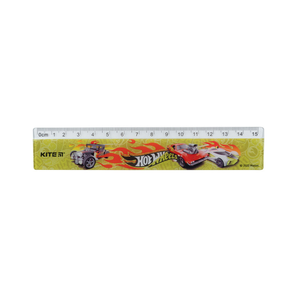 Лінійка Kite пластикова Hot Wheels, 15 см (HW22-090) - зображення 1