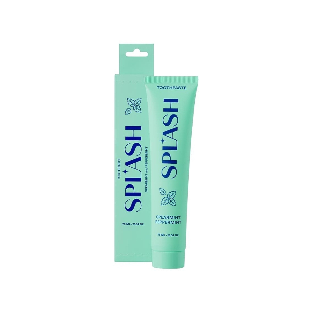 Зубна паста Splash Oral Care Spearmint & Peppermint Освіжальна з відбілювальним ефектом зі смаком м'яти 75 мл (4820266831189) - зображення 1