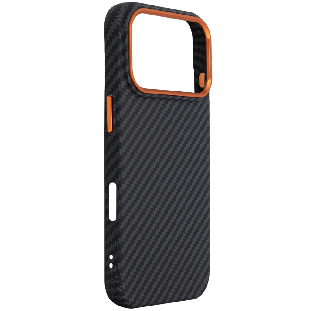Чохол до мобільного телефона Armorstandart LikeCarbon2 SE MagCase Apple iPhone 17 Pro Black Orange (ARM89161) - зображення 3