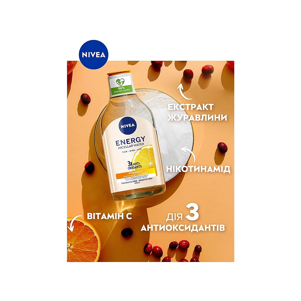Міцелярна вода Nivea Energy З антиоксидантами 400 мл (4005900893659) - зображення 5