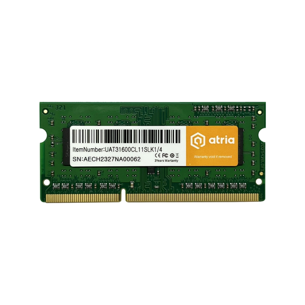 Модуль пам'яті для ноутбука SoDIMM DDR3 4GB 1600 MHz ATRIA (UAT31600CL11SLK1/4) - зображення 1