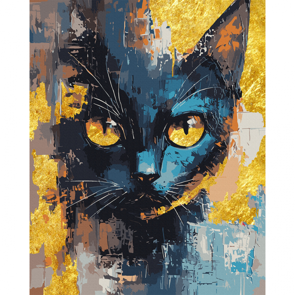 Картина по номерам Santi Містичний кіт, 40*50см, поталь (955259) - зображення 1