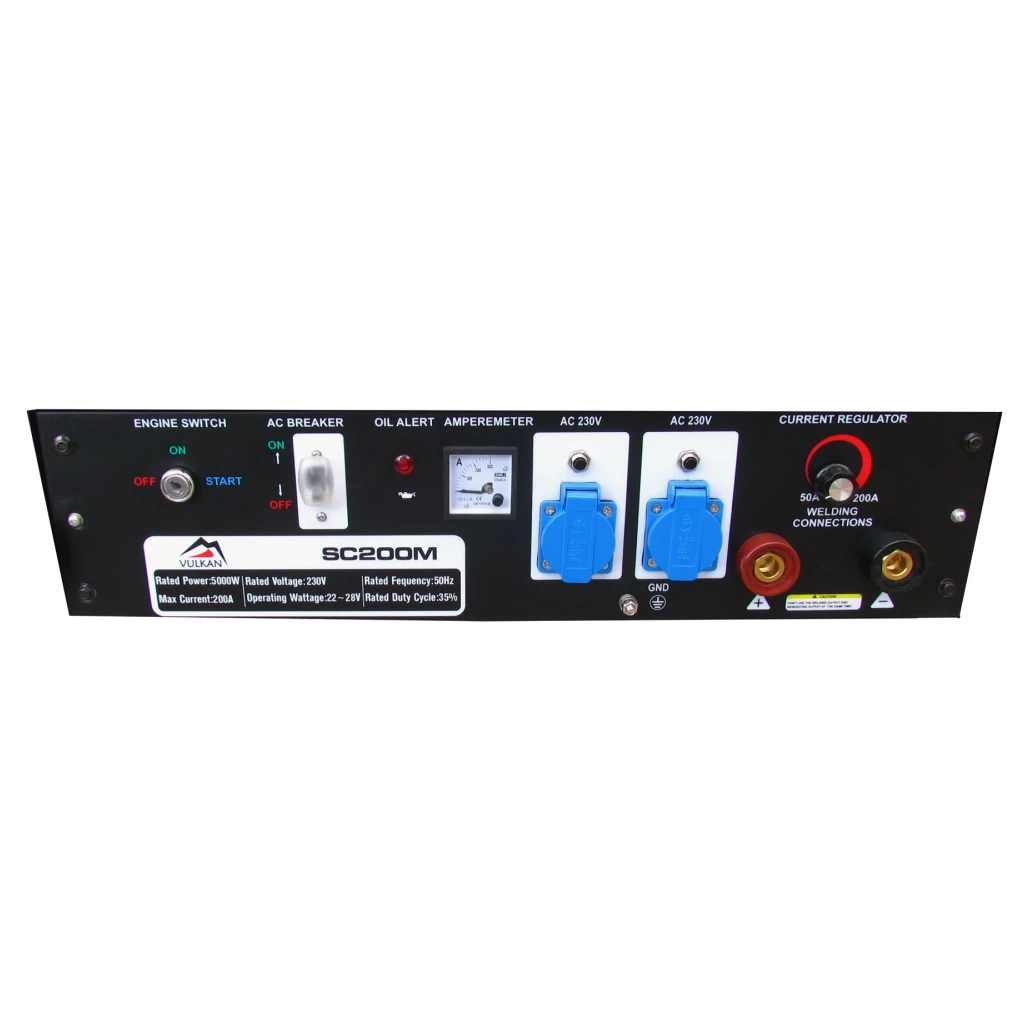 Генератор Vulkan SC200M-II для зварювання, 5кВт, 180А/26,8В бак 25л, електростарт. - зображення 5