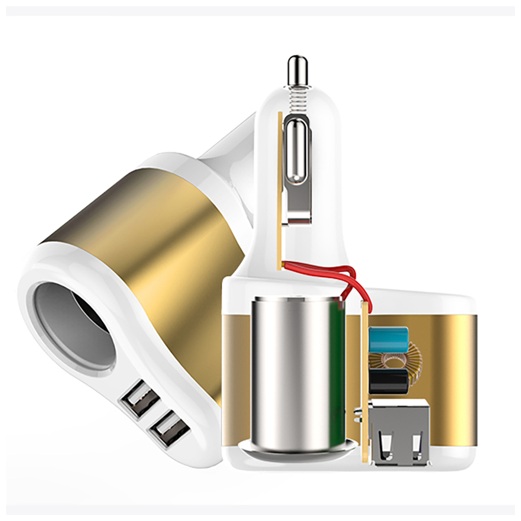 Зарядний пристрій XoKo CC-303 2 USB 2.1A Gold / White (CC-303-GDWH) - зображення 2