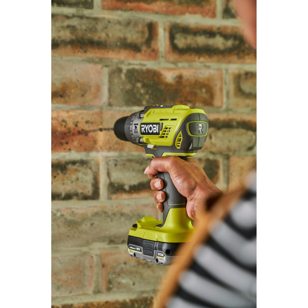 Шуруповерт Ryobi R18PD3-220TAH, ONE+, 2x2Ah, набір ручного інструменту, кейс (5133005506) - зображення 3