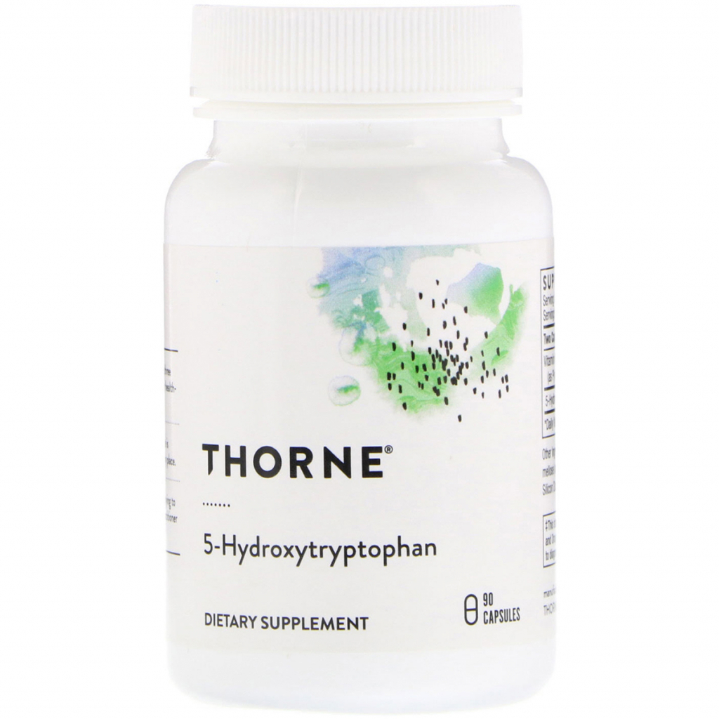 Амінокислота Thorne Research 5-HTP (5-гідроксітріптофана, 5-Hydroxytryptophan) 100 мг, 90 (THR-50302) - зображення 1
