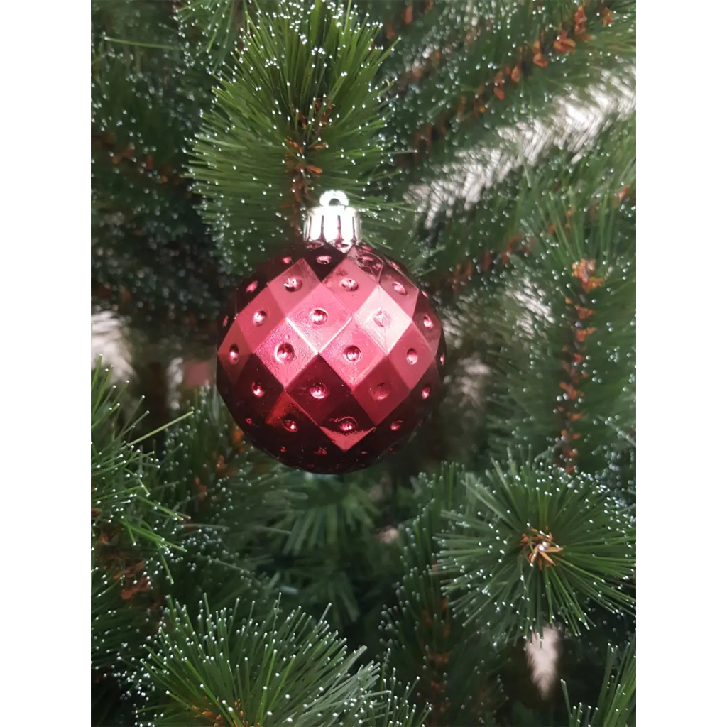 Ялинкова іграшка Chomik пластикові кульки компл. 16 шт, 6см, бордо (5900779853140_3) - зображення 5