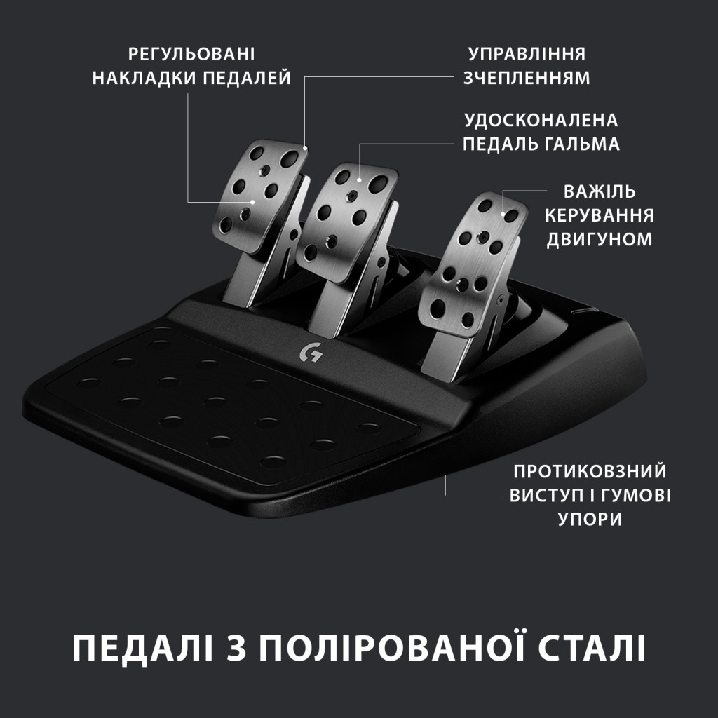 Кермо Logitech G923 Racing Wheel and Pedals for PS4 and PC (941-000149) - зображення 7