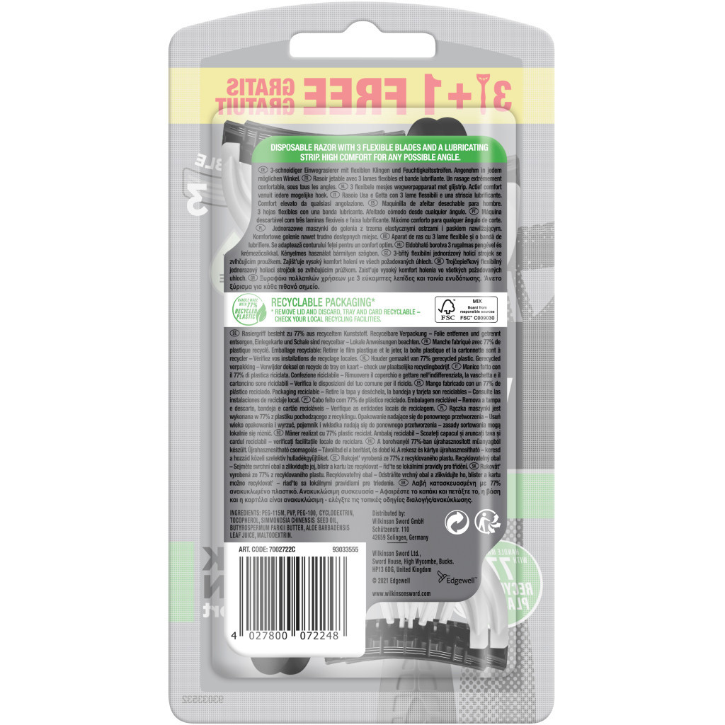 Бритва Wilkinson Sword Xtreme3 Black Edition 4 шт. (4027800072248/4027800383900) - зображення 4