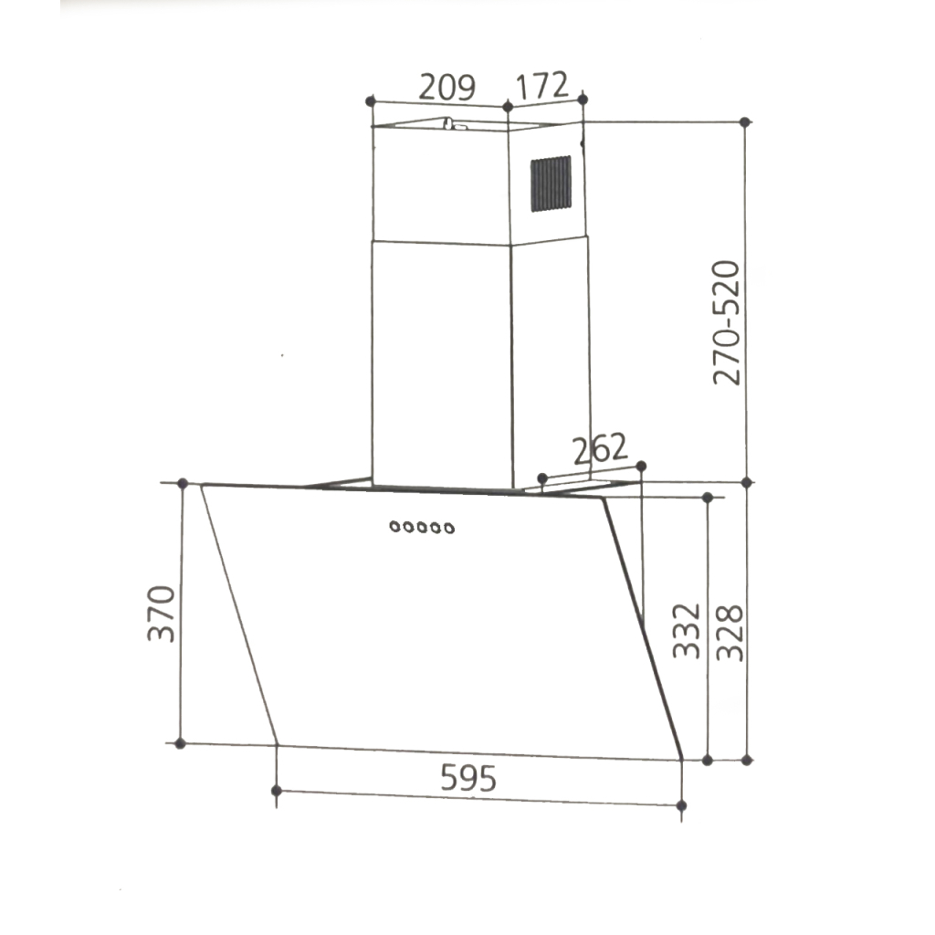 Витяжка кухонна Interline TEFFI SLIM BL A/60/GL/PB - зображення 4