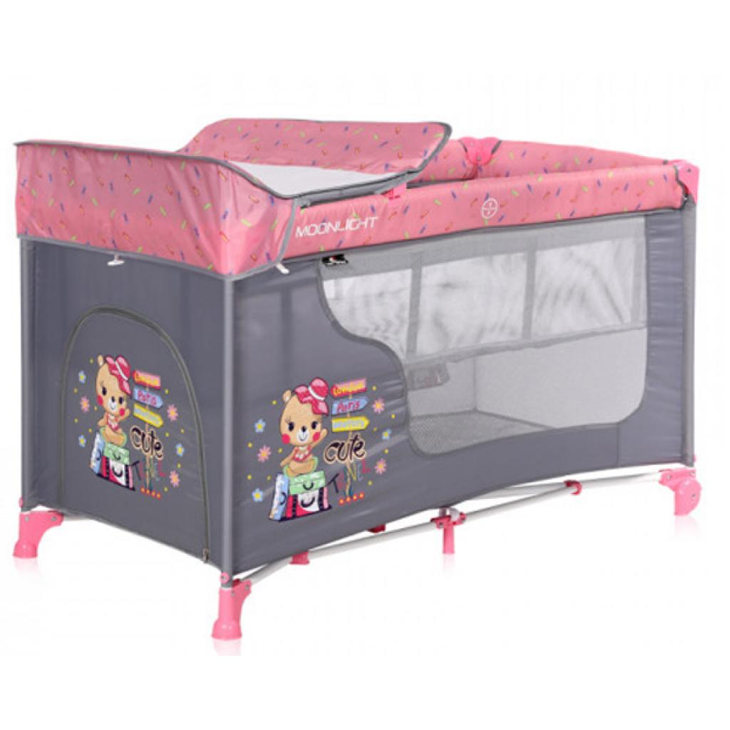 Дитячий манеж Bertoni/Lorelli MOONLIGHT 2L (pink travel) - зображення 3