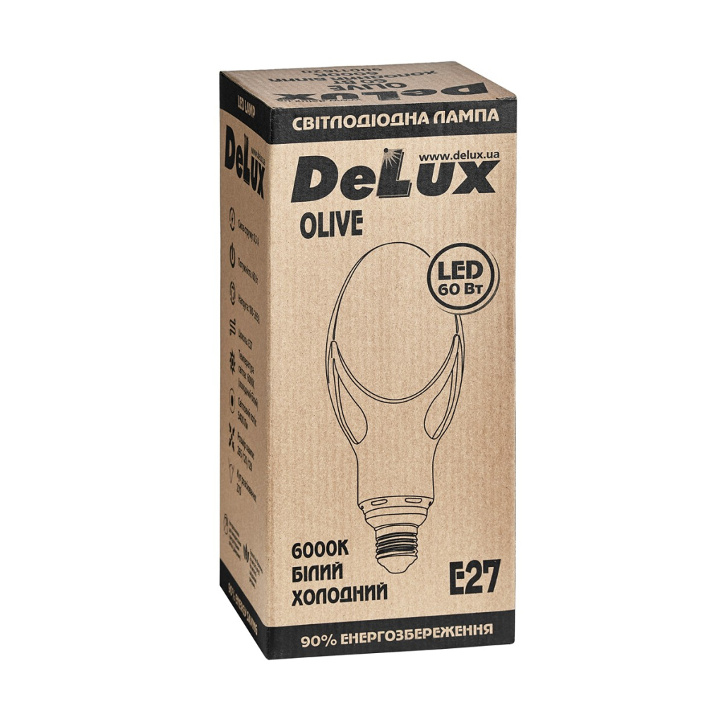 Лампочка Delux OLIVE 60w E27 6000K (90011620) - picture 3