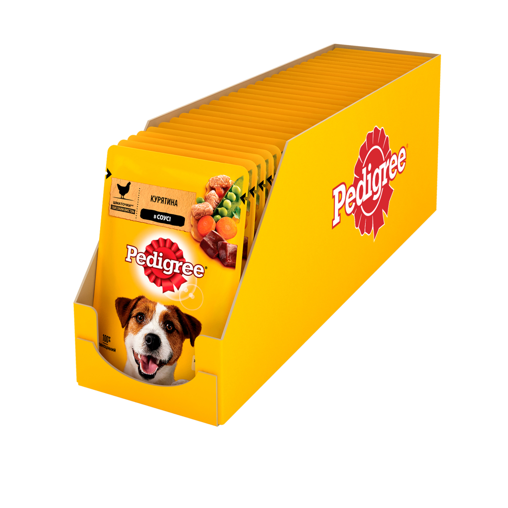 Вологий корм для собак Pedigree Курка та овочі в соусі 100 г (5900951017322) - зображення 1